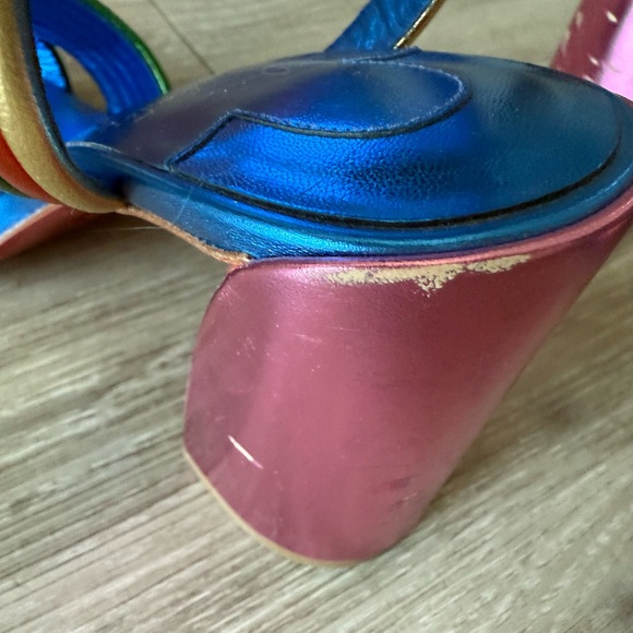 Christian Louboutin Women's Metalic Rainbow Sandals Size 38.5 - Picture 6 of 7